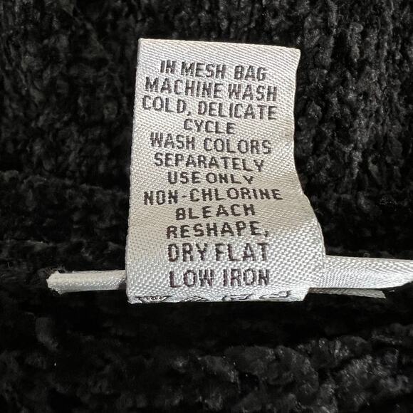 Catherines Womens Chenille Sweater 2X Black Soft Cozy Textured Knit Pullover - Picture 5 of 5